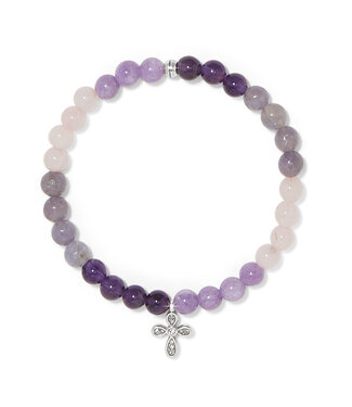 BRIGHTON Enchanting Cross Silver Stretch Bracelet