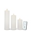 White Wax Luminara Slim Indoor Pillar Candles
