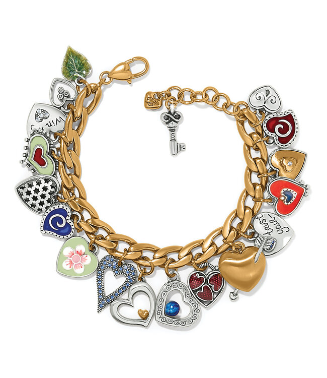 BRIGHTON One Heart Color Charm Bracelet