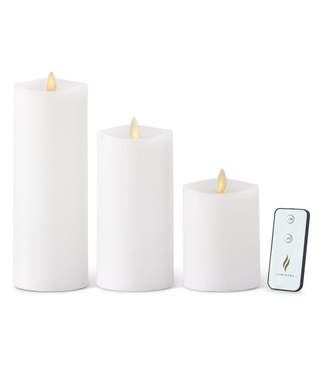 White Wax Luminara Medium Indoor Pillar Candles