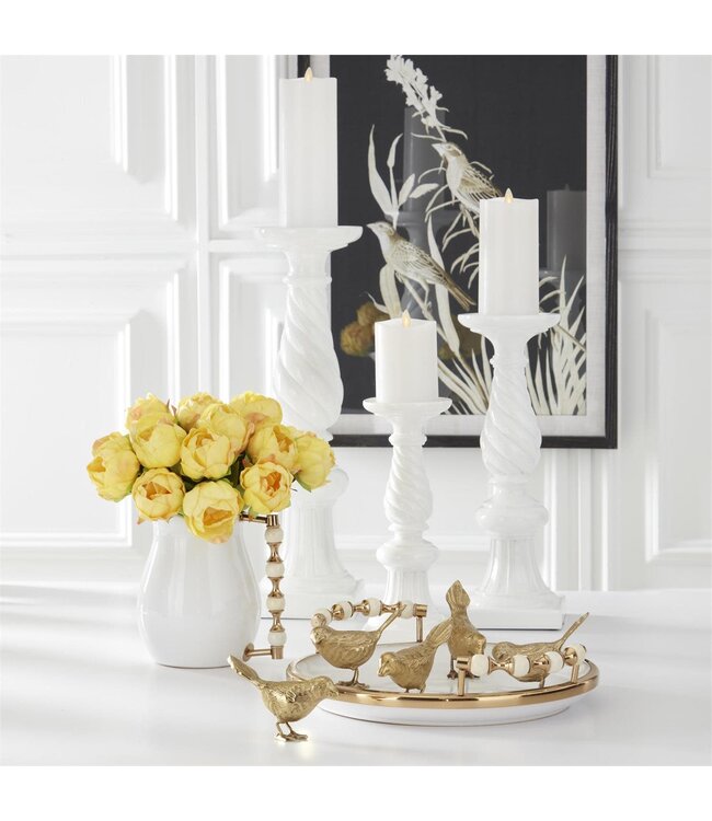 White Wax Luminara Medium Indoor Pillar Candles