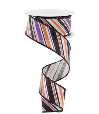 1.5" x 10yd Diagonal Stripe Ribbon