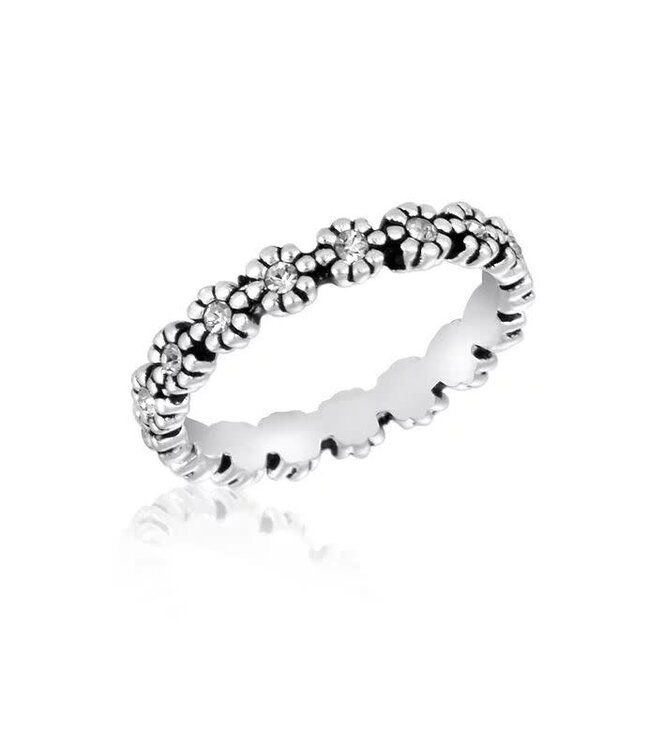 CZ Flower Stack Ring
