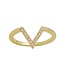 CZ V Gold Layers Ring