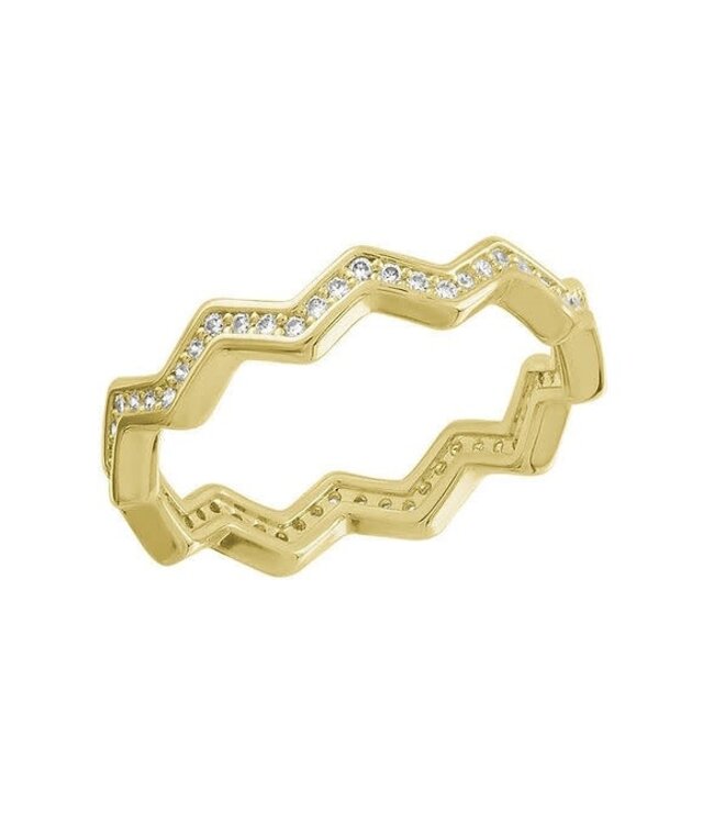 Infinity Zig Zag Gold Layers Ring