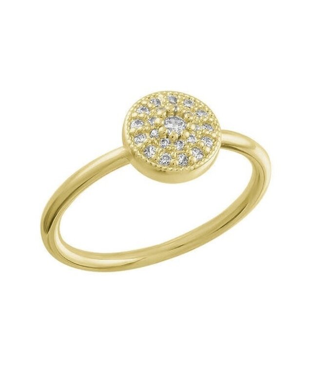 Round CZ Gold Layers Ring