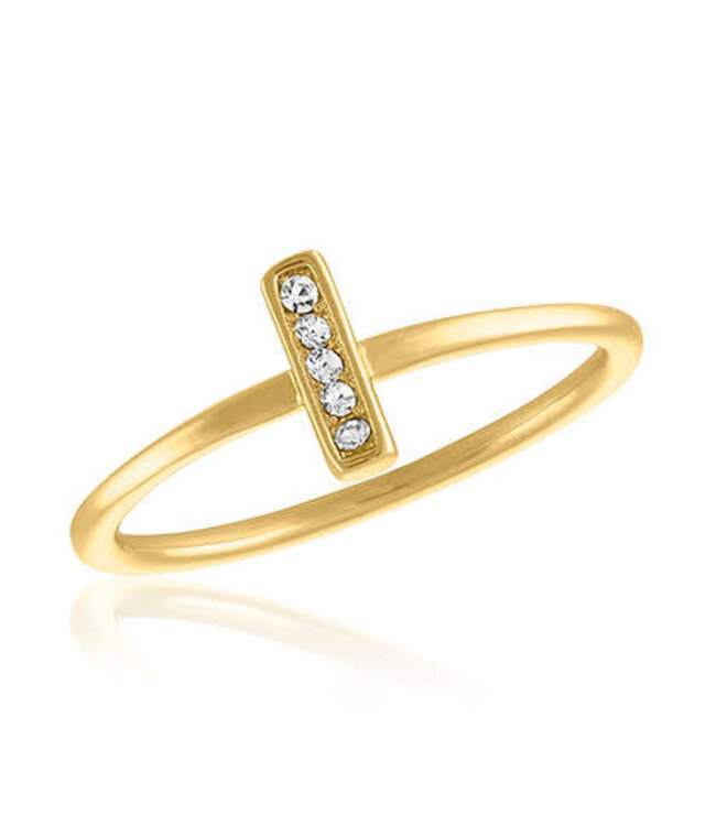 CZ Bar Gold Layers Ring