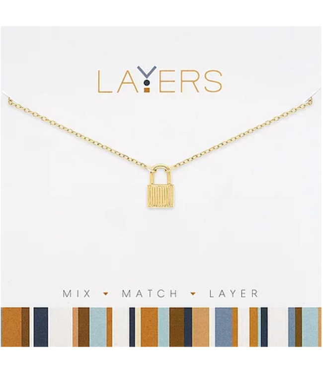 Gold Padlock Layers Necklace