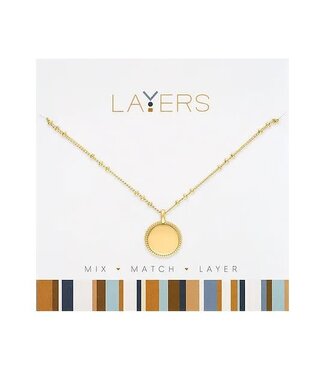 Gold Beaded Coin Layers Necklace