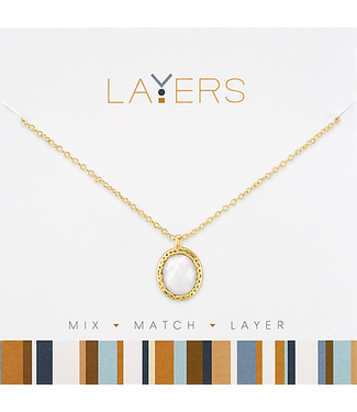 Gold Oval Opal Layers Necklace
