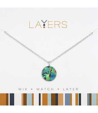 Silver Abalone Layers Necklace