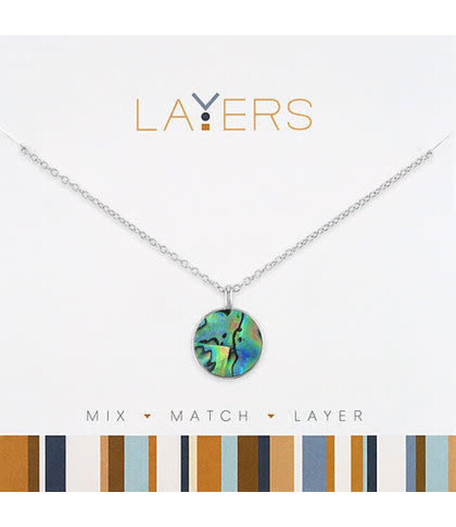 Silver Abalone Layers Necklace