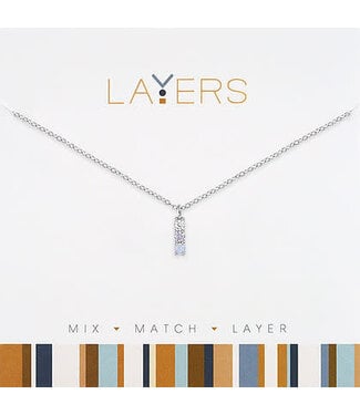 Silver Petite Blue Trio Layers Necklace