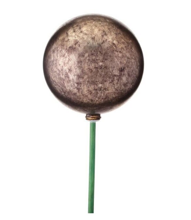 5.5" Antique Vacuum Plate Ball Ornamet Stake 17"