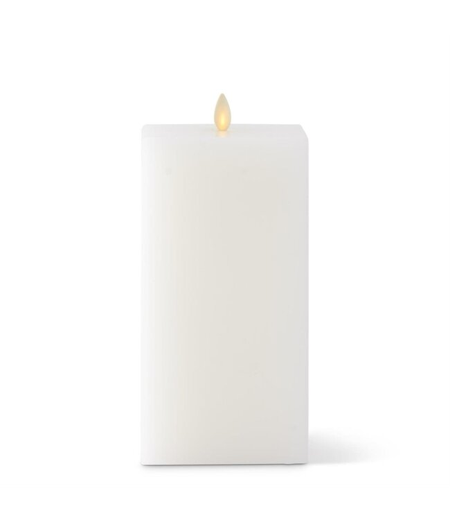 White Wax Luminara Large Indoor Square Candles with Remote
