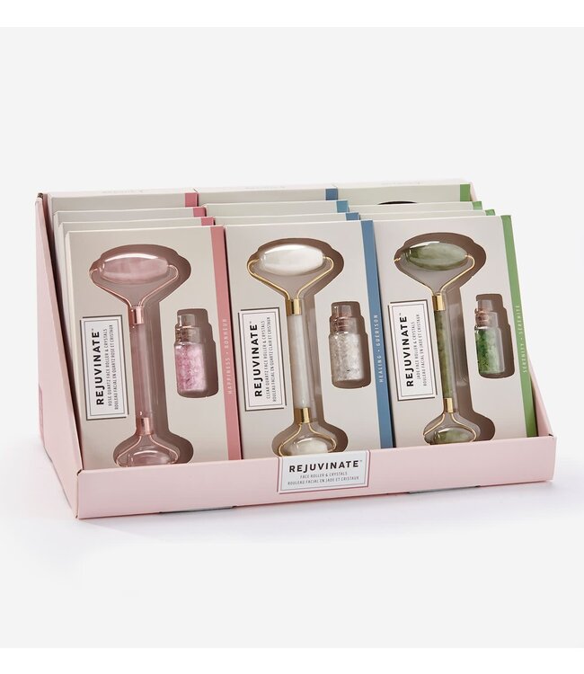 Gemstone Face Roller & Crystals Set