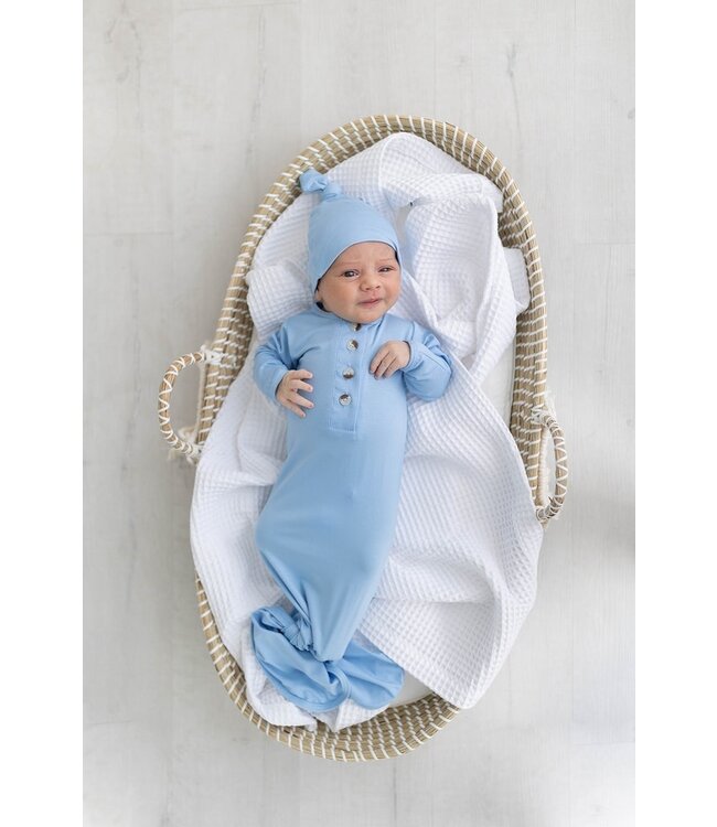 Newborn Knotted Baby Gown and Hat Set