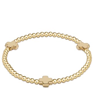 ENEWTON Signature Cross Gold Pattern 3MM Bead Bracelet