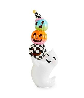 MACKENZIE CHILDS Trick or Treat Illuminated Ghost With Pumpkins Figure