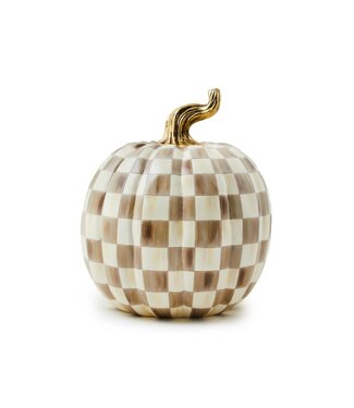 MACKENZIE CHILDS Mocha Check Pumpkin - Large