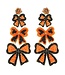 Game Day Striped Bow Ribbon Beaded Earrings
