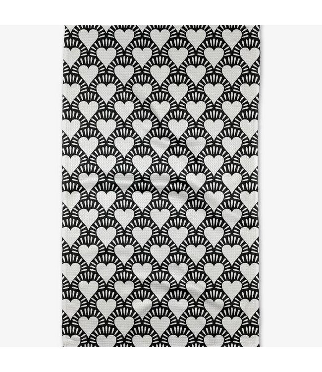 GEOMETRY Heartthrob Onyx Tea Towel