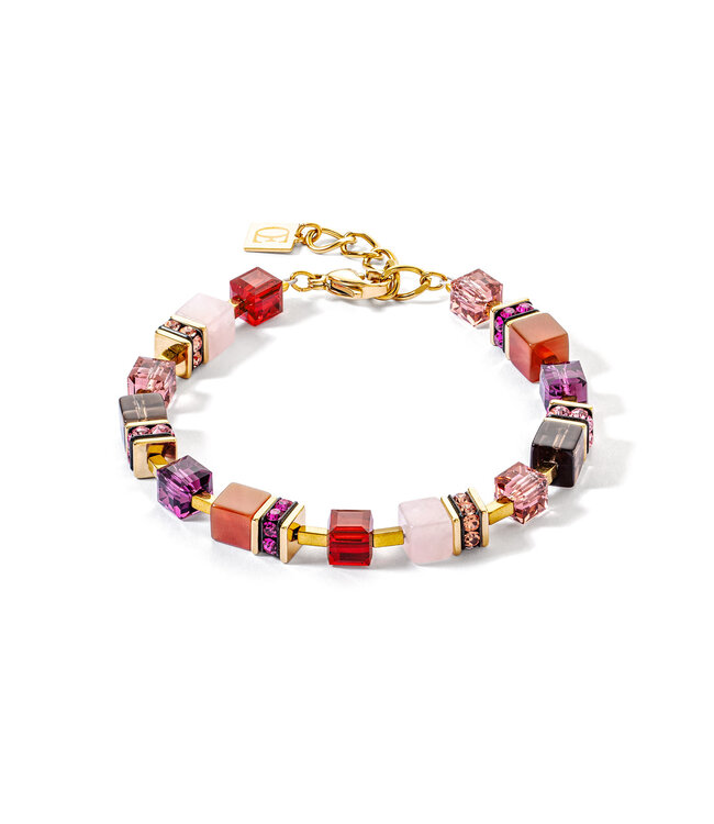COEUR DE LION Swarovski Crystals, Rhinestone Rondelles Carnelian Bracelet
