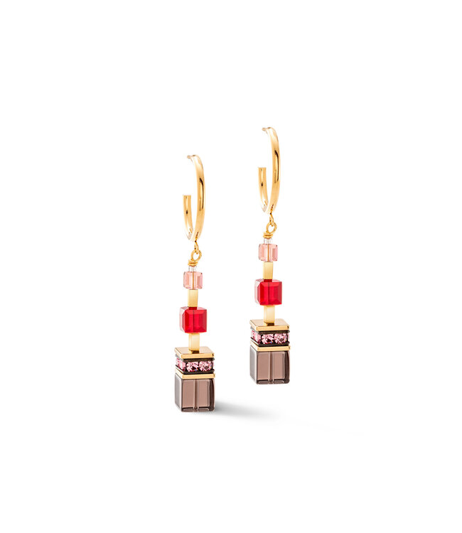 COEUR DE LION Swarovski Crystals, Rhinestone Rondelles Smoky Quartz Ear Studs