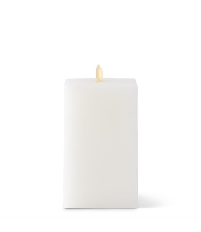 White Wax Luminara Large Indoor Square Candles with Remote