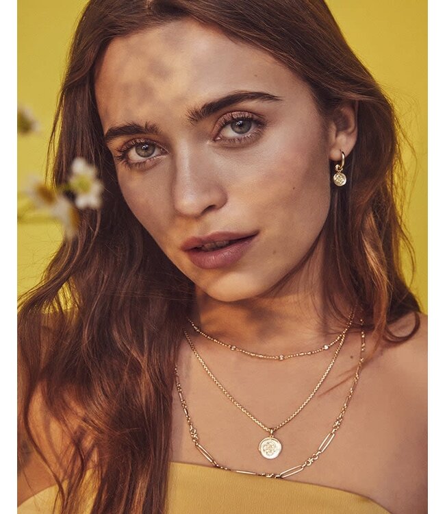 KENDRA SCOTT Medallion Coin Triple Strand Necklace