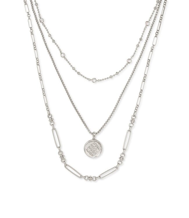 KENDRA SCOTT Medallion Coin Triple Strand Necklace