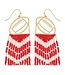 Game Day Football Cutout Seed Bead Fringe Earrings