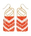 Game Day Football Cutout Seed Bead Fringe Earrings