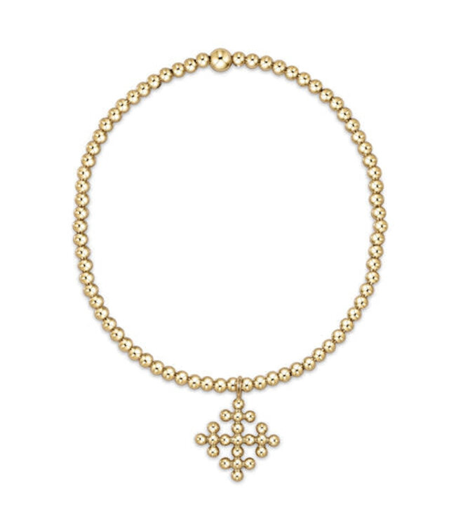 ENEWTON Classic Gold 2.5mm Bead Bracelet - Classic Beaded Signature Cross Encompass Gold Charm