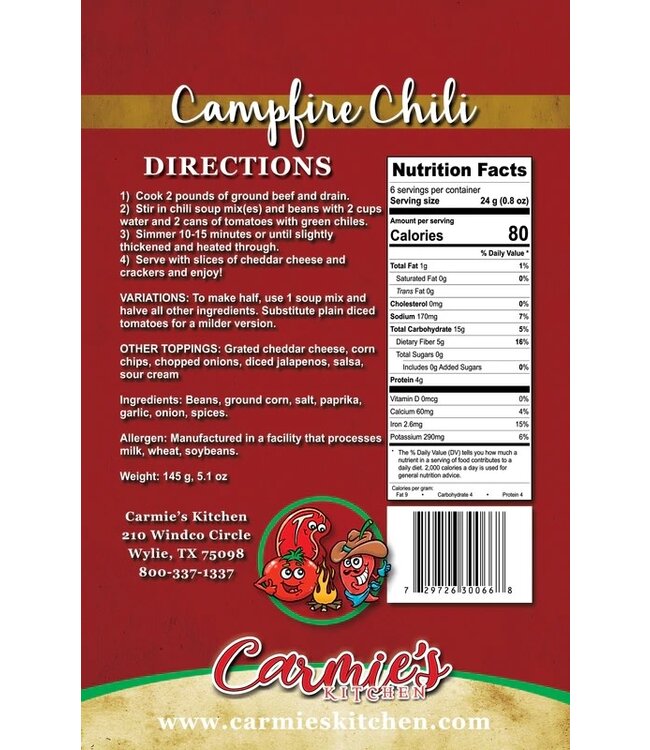 Campfire Chili Soup Mix