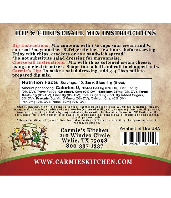 Jalapeno Ranch Dip Mix