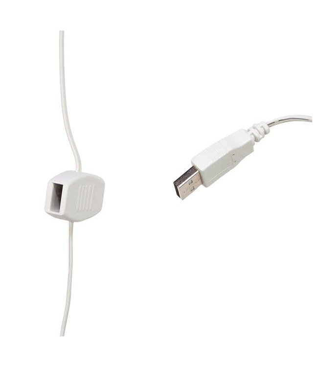 USB Ext Cord W/12 Outlets+White Wire