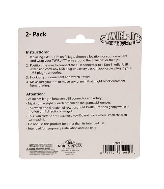 USB 2 Pack Twirl-It W/DC Motor