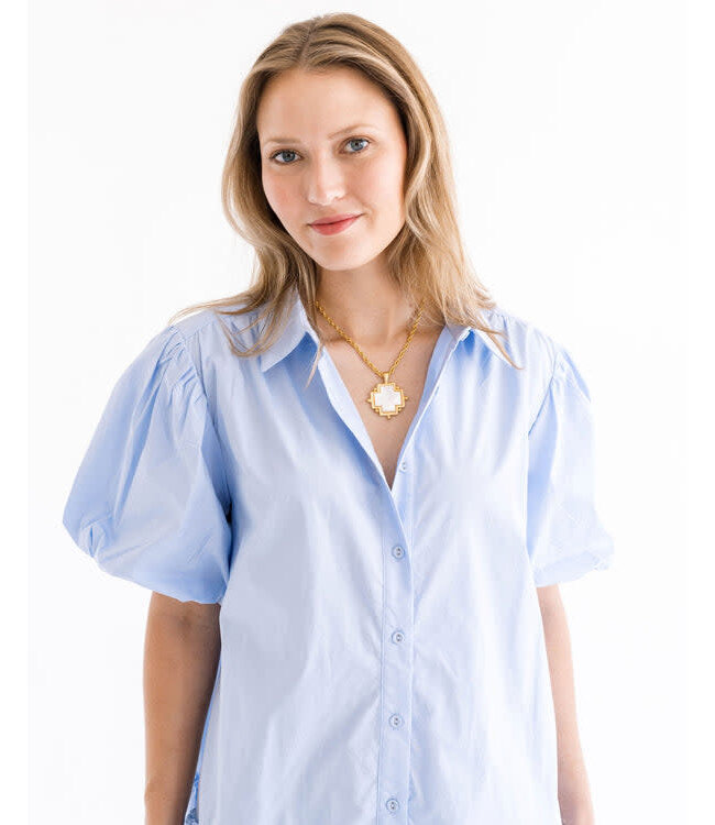 SUSAN SHAW Mother of Pearl Cross Necklace