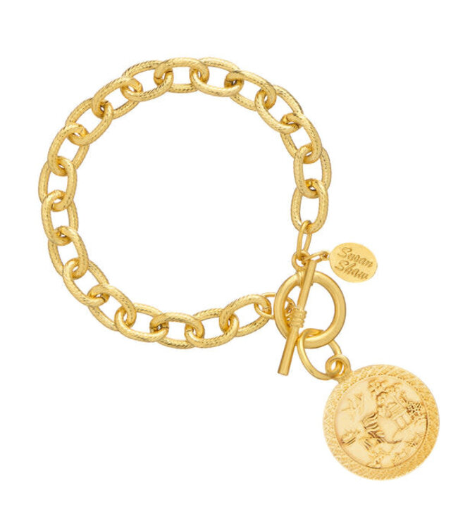 SUSAN SHAW Blue Willow Toggle Bracelet