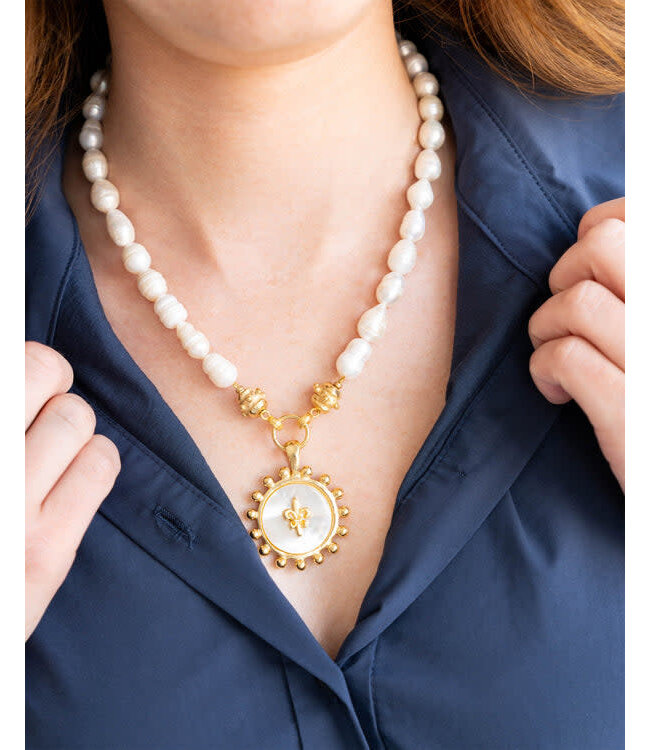 SUSAN SHAW Erin Fleur de Lis Necklace