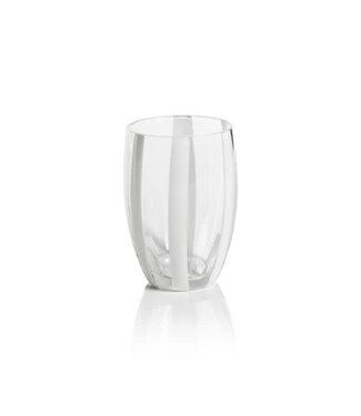 Portofino Stemless Glass With Stripes - Clear