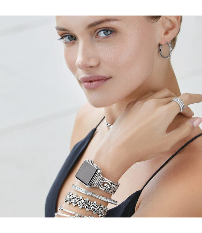 BRIGHTON Irvine Watch Band - Silver-Black