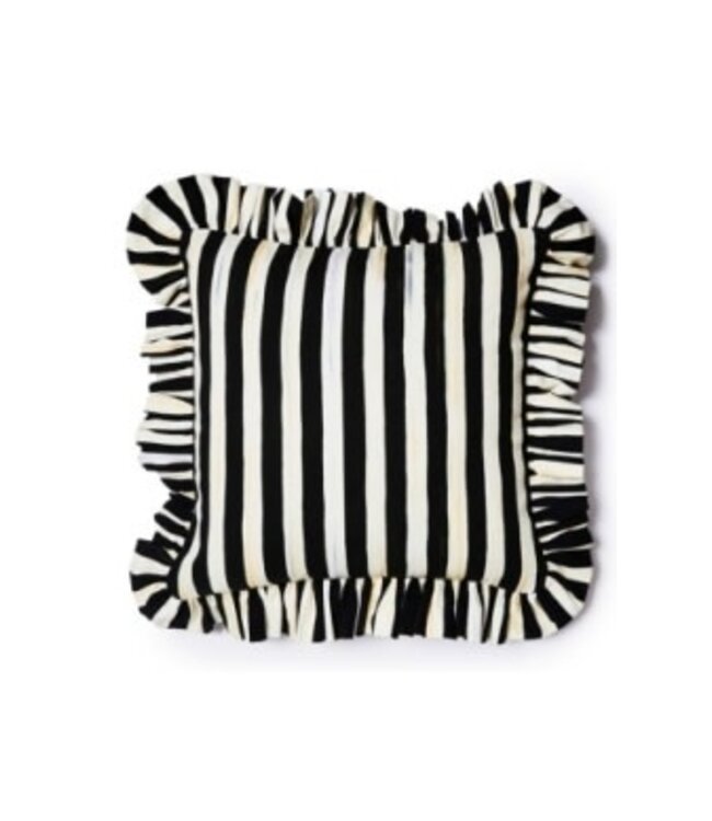 MACKENZIE CHILDS Courtly Stripe Ruffle Throw Pillow