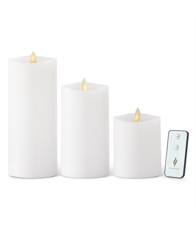 White Wax Luminara Tall Indoor Candles with