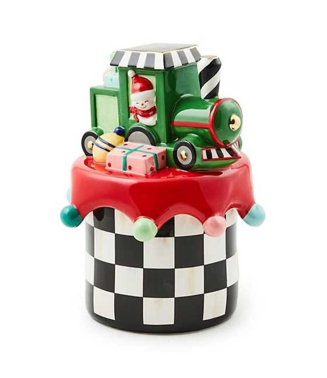 MACKENZIE CHILDS Granny Kitsch Train Lidded Dish
