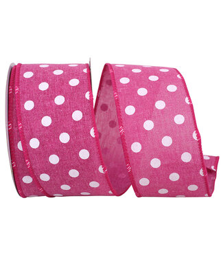Aspirin Dot Linen Wired Edge, 2-1/2 Inch, 10 Yards