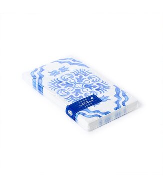 Blue Tile Block Print Guest Towel