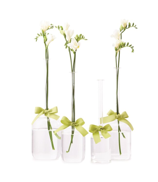 Sleek and Chic Jug Vase with Sage Green Ribbon