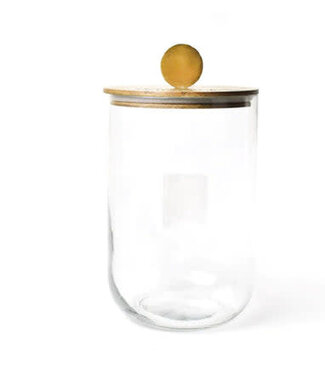 HAPPY EVERYTHING Happy Everything Wooden Lid Glass Jar